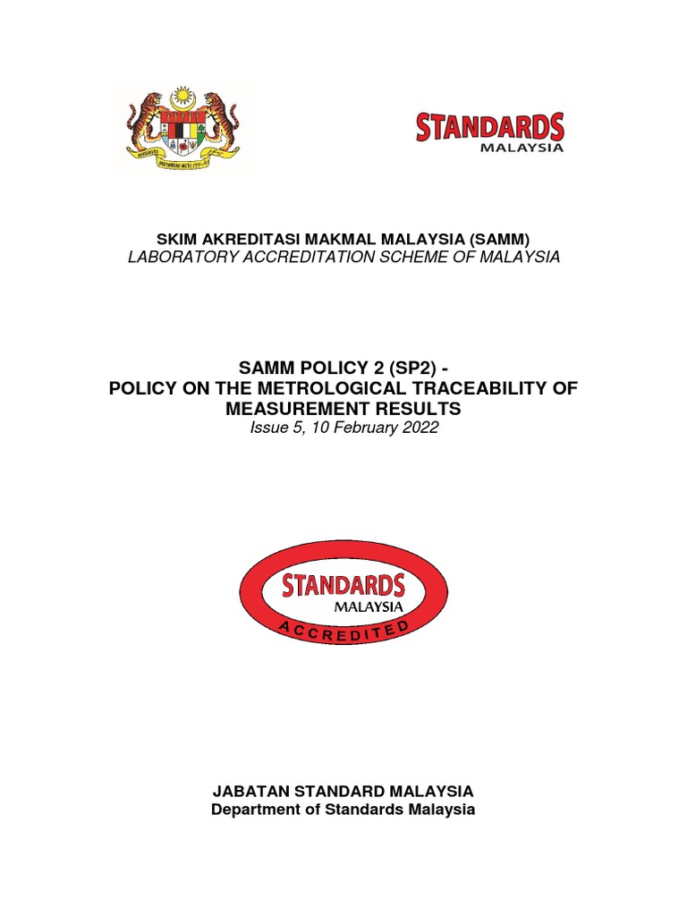 SAMM Policy on Metrological Traceability | PDF | Metrology | Calibration