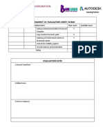 Multi Disciplinary Coordination: Assessment 19 Evaluation Sheet-M Bim