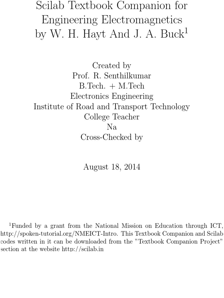 Scilab Companion for Electromagnetics | PDF | Waveguide | Electrical ...