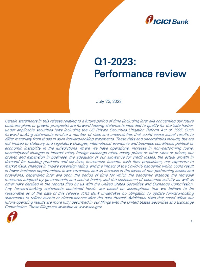 Q1 2023 performance review icici bank reports strong growth in core