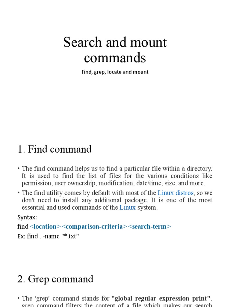 Search Commands | PDF