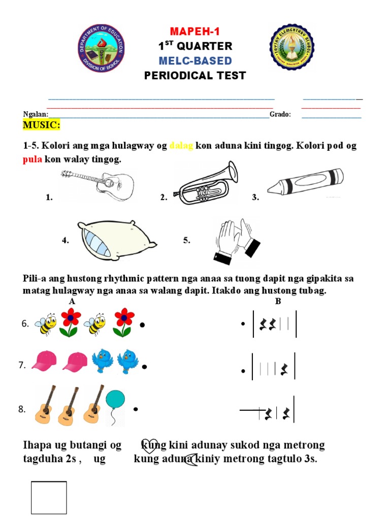 Mapeh First Periodical Test Melc Based Pdf