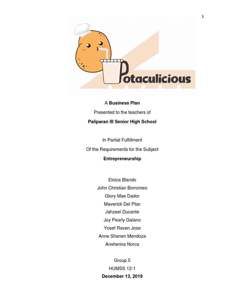 Business Plan | PDF | Employment | Foods
