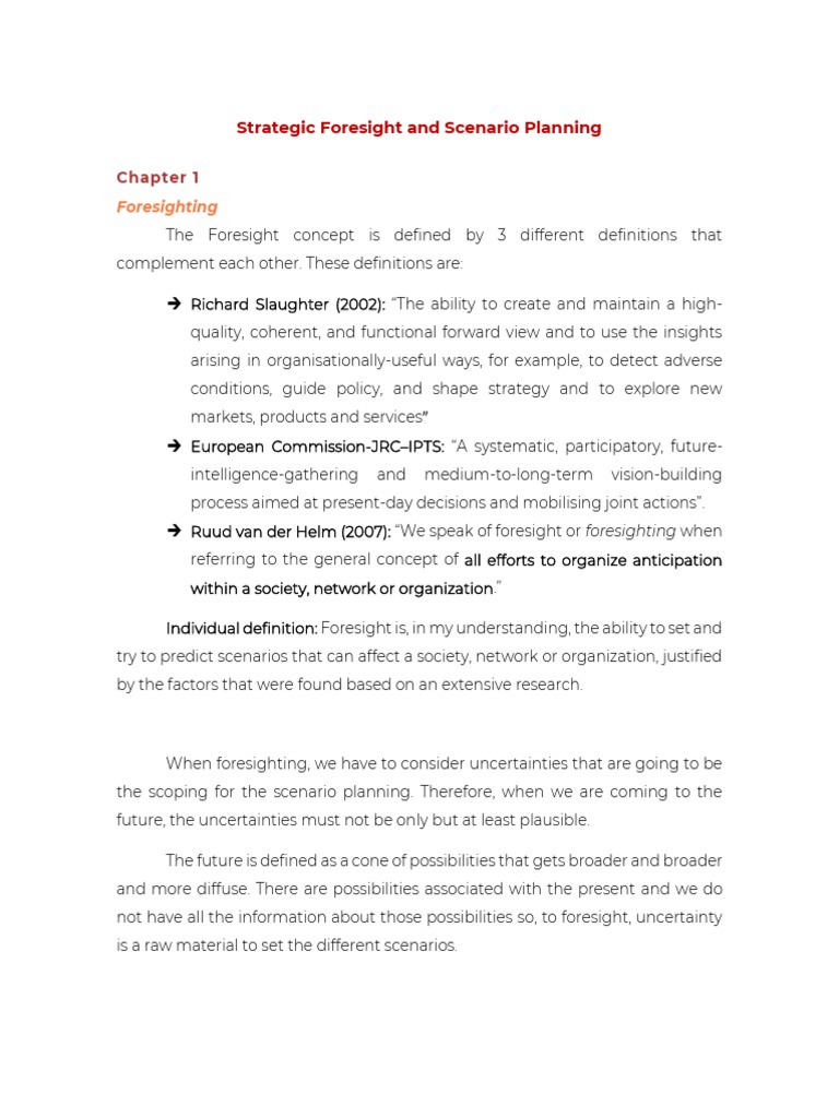 Strategic Foresight Notes - Teresa Jesus | PDF | Scenario Planning ...