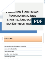 Statistik Dan Data Analisis Pertemuan Ke 1, Pengertian Statistik Dan Penyajian Data, Jenis Statistik, Jenis Variabel Dan Distribusi Frekuensi