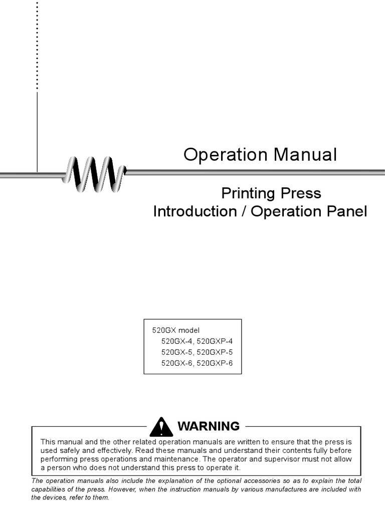 520GX OPERATION Introduction - Operation Panel | PDF | Printing | Sensor