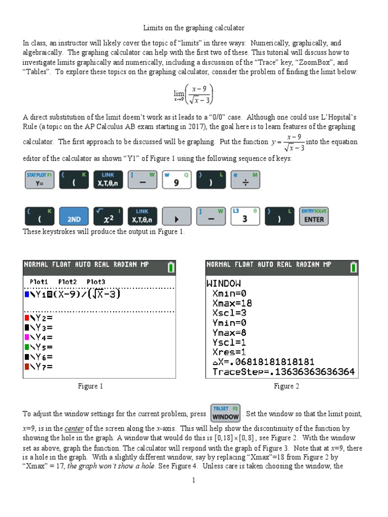 Chapter 1 Limits On The Graphing Calculator Descargar gratis PDF