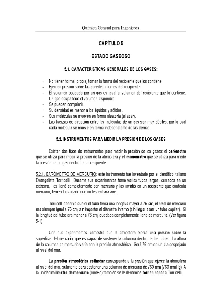Propiedades y Medición de Gases | PDF | Gases | Mole (Unidad)