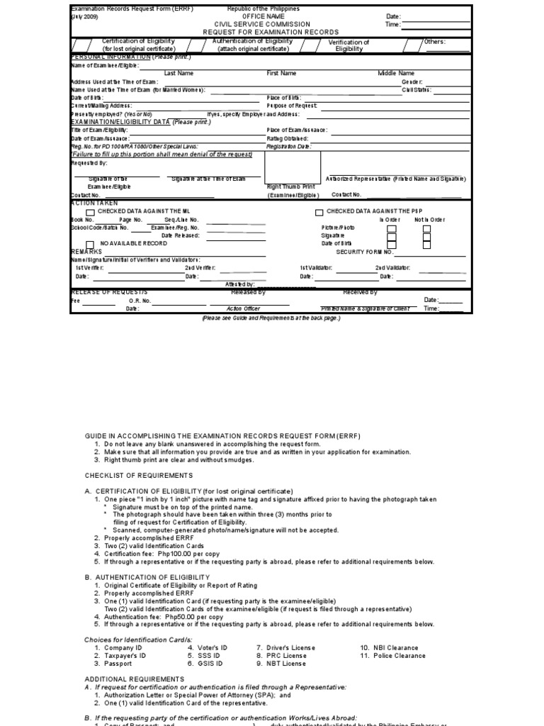 ERRF Guide for Eligibility Requests | PDF | Identity Document ...
