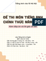 (CHÍNH THỨC) Đề thi vào 10 môn Tiếng Anh năm 2022