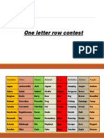 One Letter Row Contest PROIECT CLASA A6 A