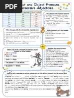 Subject and Object Pronouns Possessive Adjectives