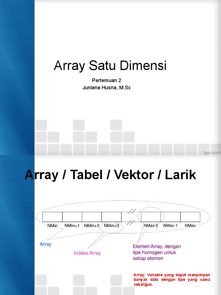 Pertemuan 2 Konsep Array 1 Dimensi | PDF