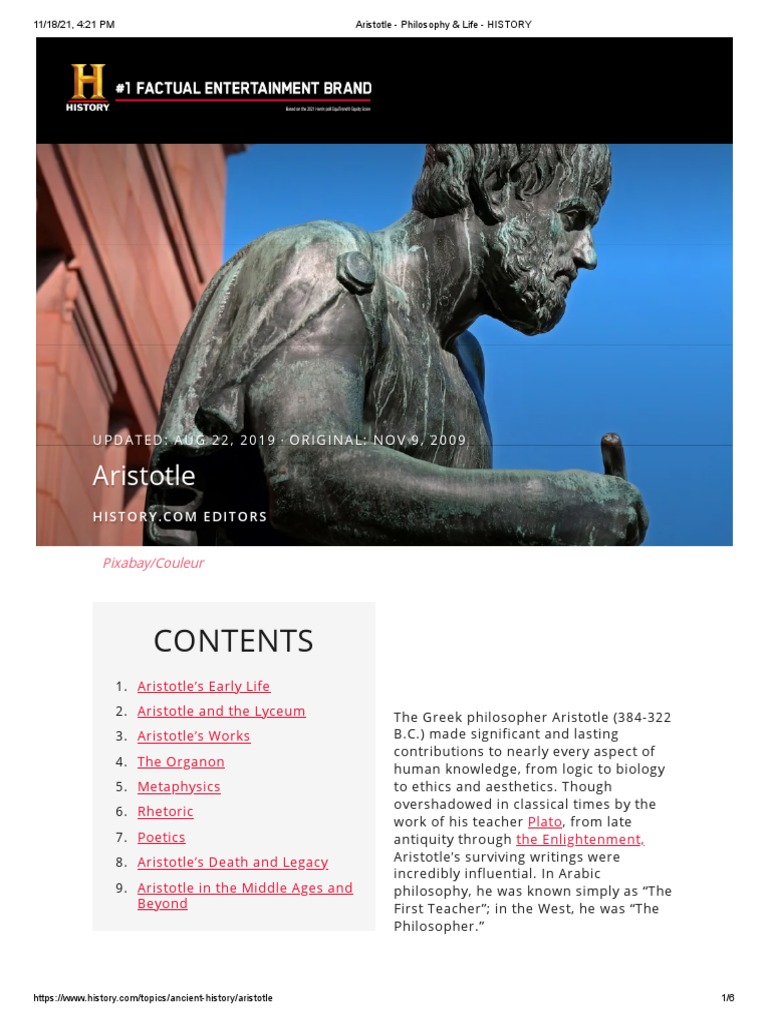 ARISTOTLE LIFE PHILOSOPHY SCIENCE AND LEGACY OF THE WORLD S intelligence overview