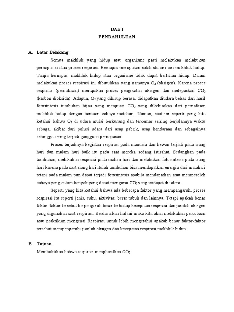 Laporan Praktikum Respirasi AEROB Dan ANAEROB | PDF