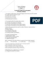 Physical Science Summative Exam. First Quarter