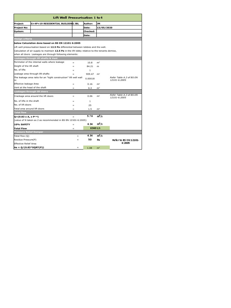 Calculation For Lift | PDF | Elevator | Chemical Engineering
