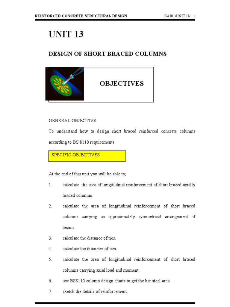 Design of Short Braced Columns | PDF | Bending | Column