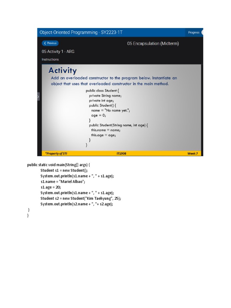 05 Activity 1 (Oob) | PDF