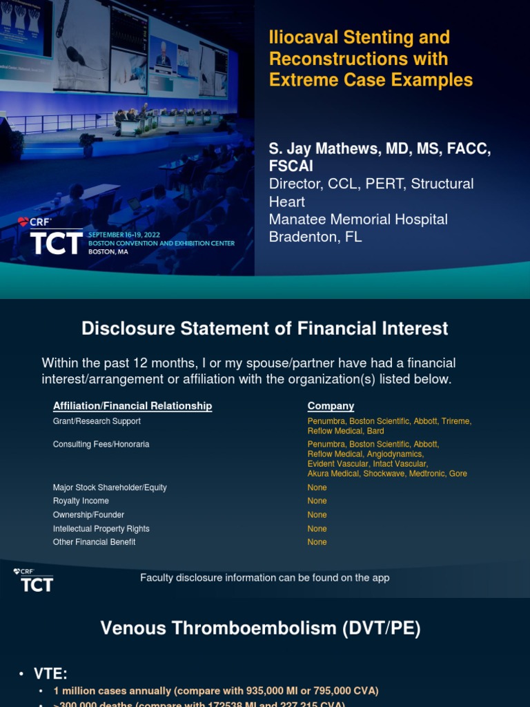 TCT Template Title 30 PT Bold Arial Iliocaval Stenting and