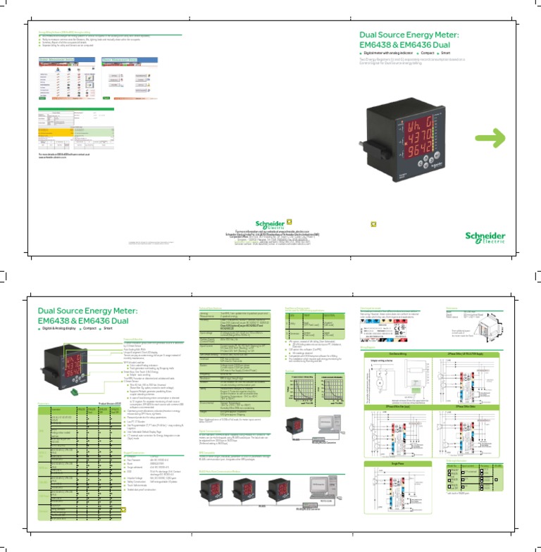 EM6436 Dual Source Energy Meter Guide | PDF | Electrical Engineering ...