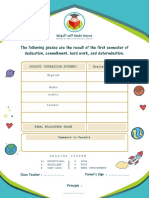 The Following Grades Are The Result of The First Semester of Dedication, Commitment, Hard Work, and Determination