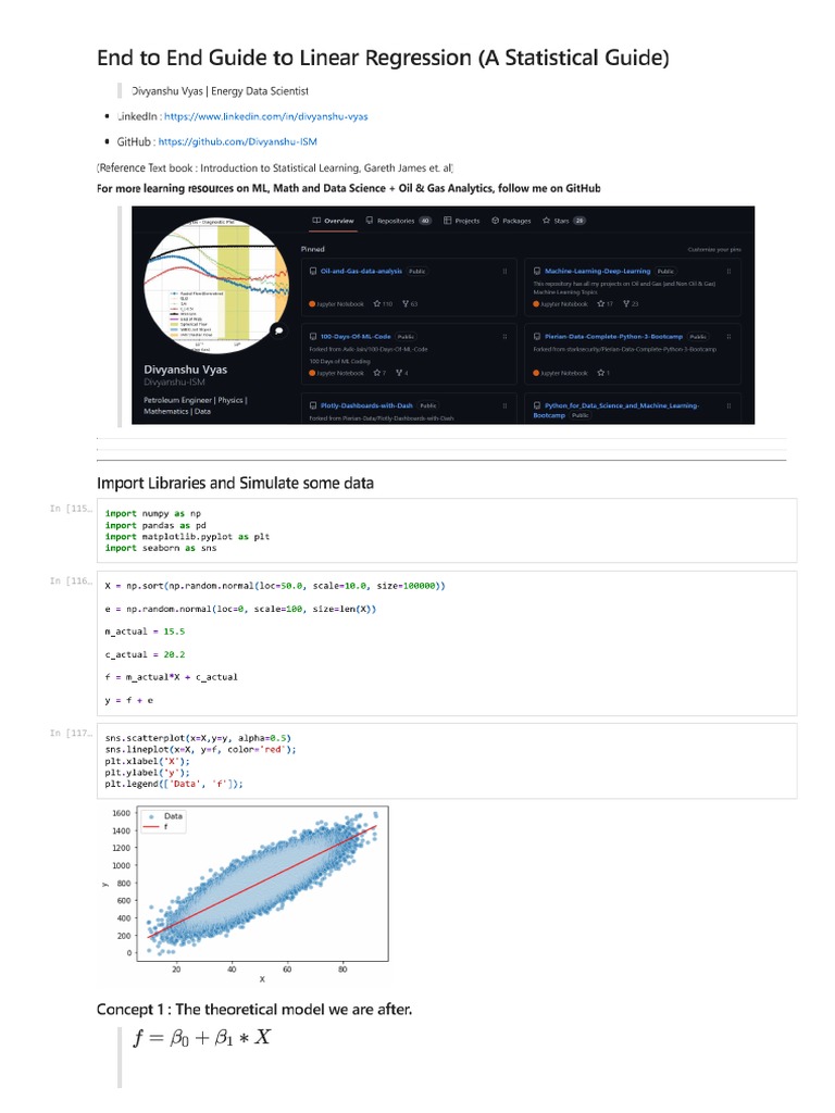 Linear Regression Study Guide (Python) | PDF