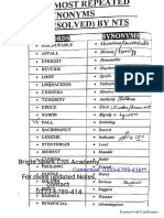 NTS Past Papers Vocabulary