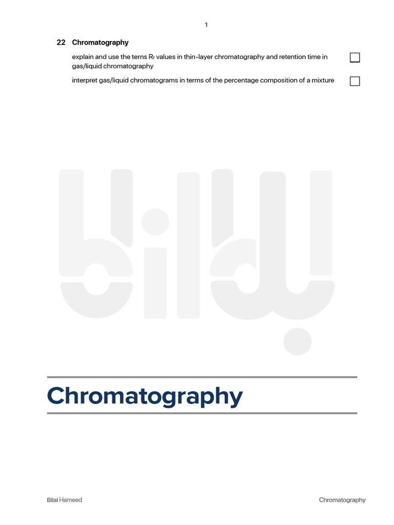 16 Chromatography Notes 2021 PDF Chromatography Thin Layer