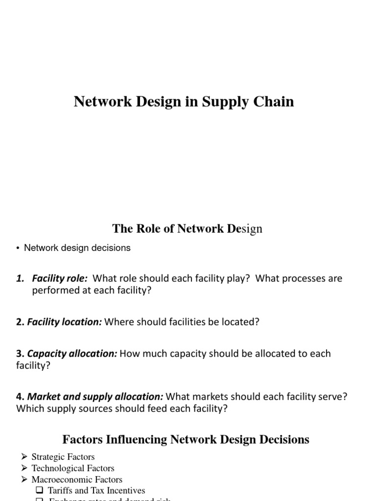 Factors in Supply Chain Network Design | PDF | Supply Chain | Market ...