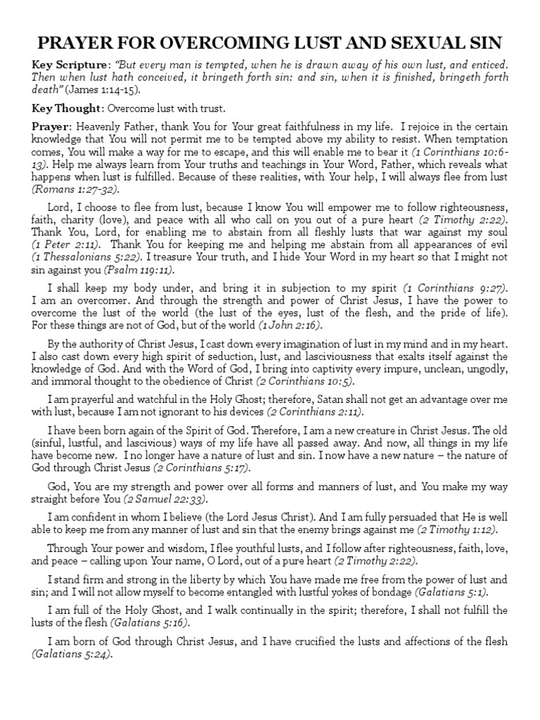 Scriptures That Talk About Overcoming Lust