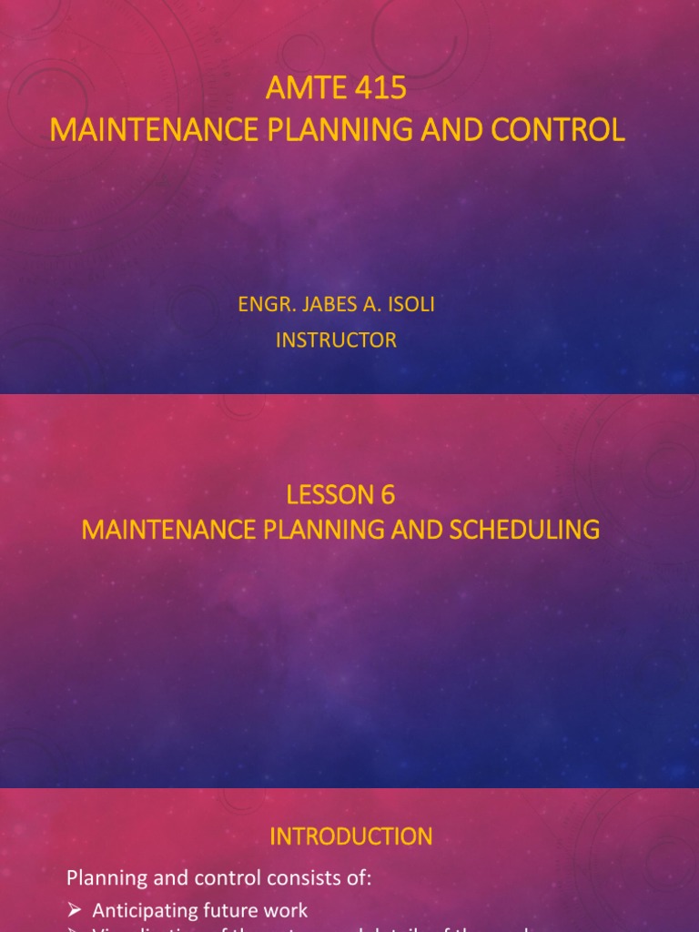 Maintenance Planning and Scheduling Guide | PDF | Business | Business ...