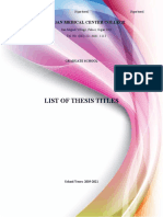 Book Cover List of Thesis Titles