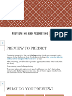 Previewing and Predicting
