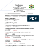 GRADE 12 - FILIPINO POST TEST Answer Key