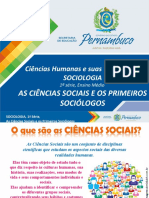 As Ciências Sociais e os Primeiros Sociólogos