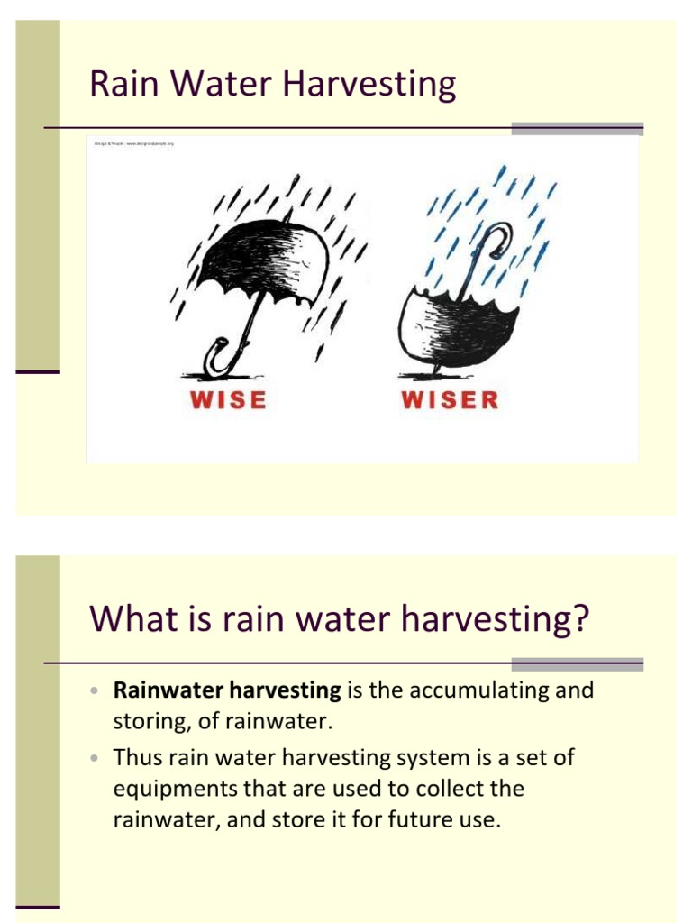 Rain Water Harvesting Presentation | PDF