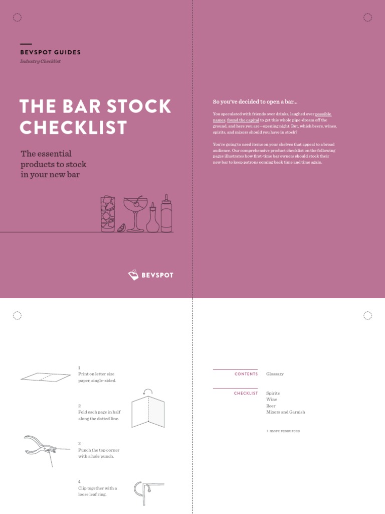 BevSpot Bar Stock Checklist Download Free PDF Food And Drink Drink