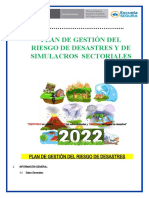 Plan de Gestión Del Riesgo de Desastre-2022