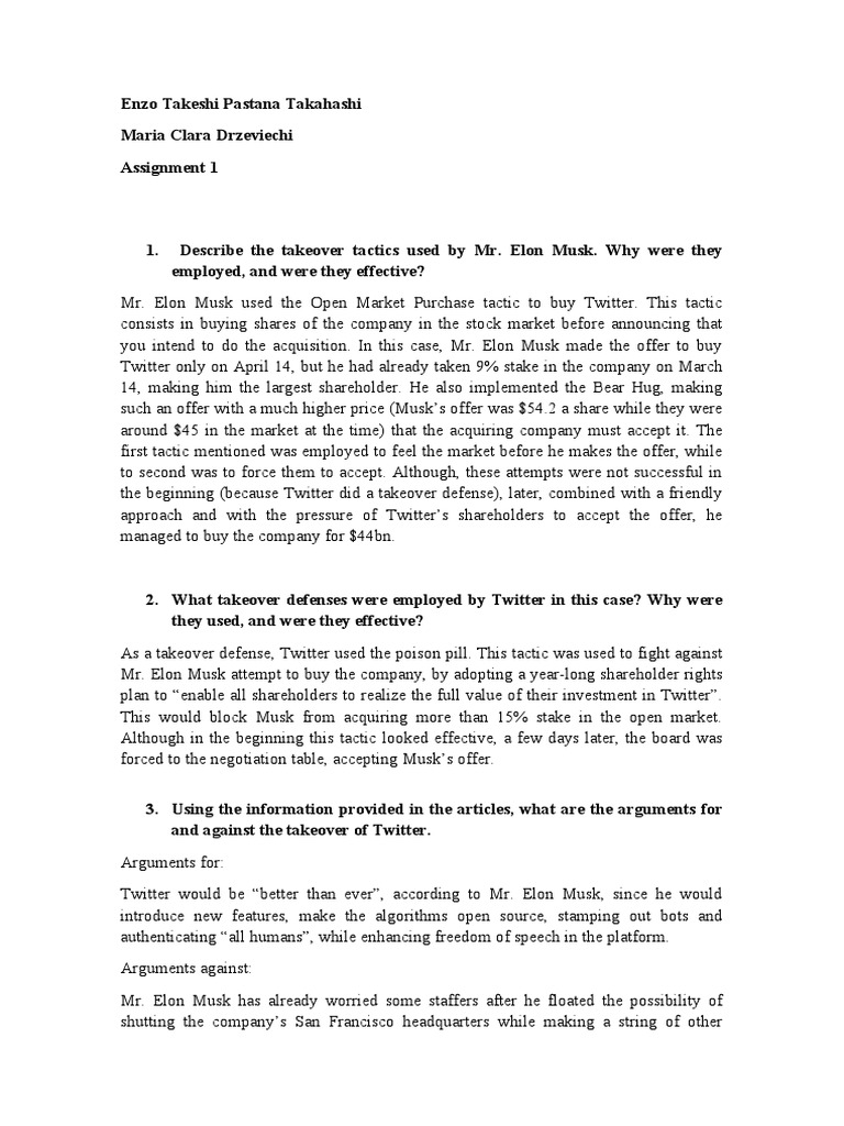Takeover Tactics | PDF | Takeover | Economies
