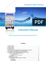 Atmospheric Water Generator Instruction Manual