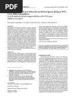 Síndrome WAGR Por Deleción en Heterocigosis Del Gen WT1. Caso Clínico Pediátrico
