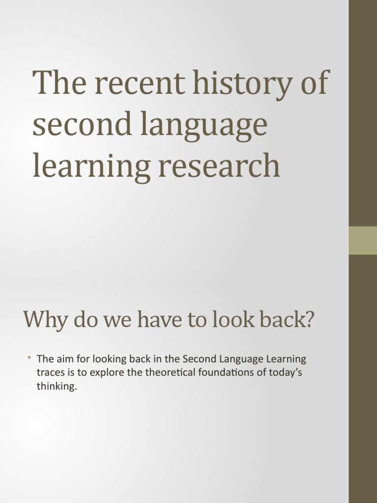 Evolution of Second Language Learning | PDF | Second Language | Second ...