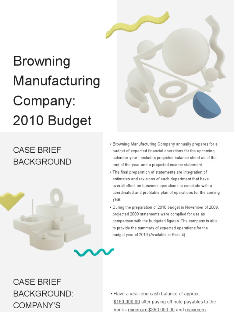 BrowningManufacturing Budgeting PDF Inventory Cost Of Goods Sold
