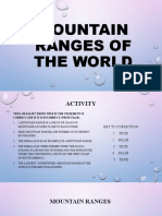 Mountain Ranges of The World