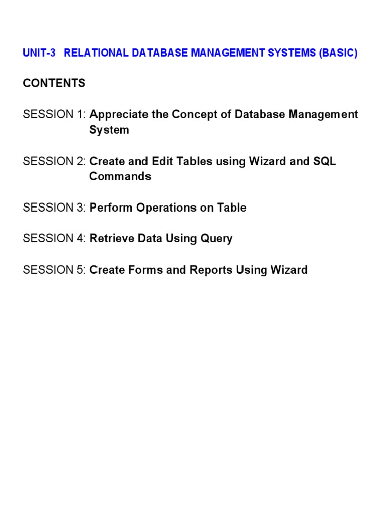 Understanding Relational Database Concepts and Creating Basic Database ...