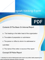 Police Report Writing Form