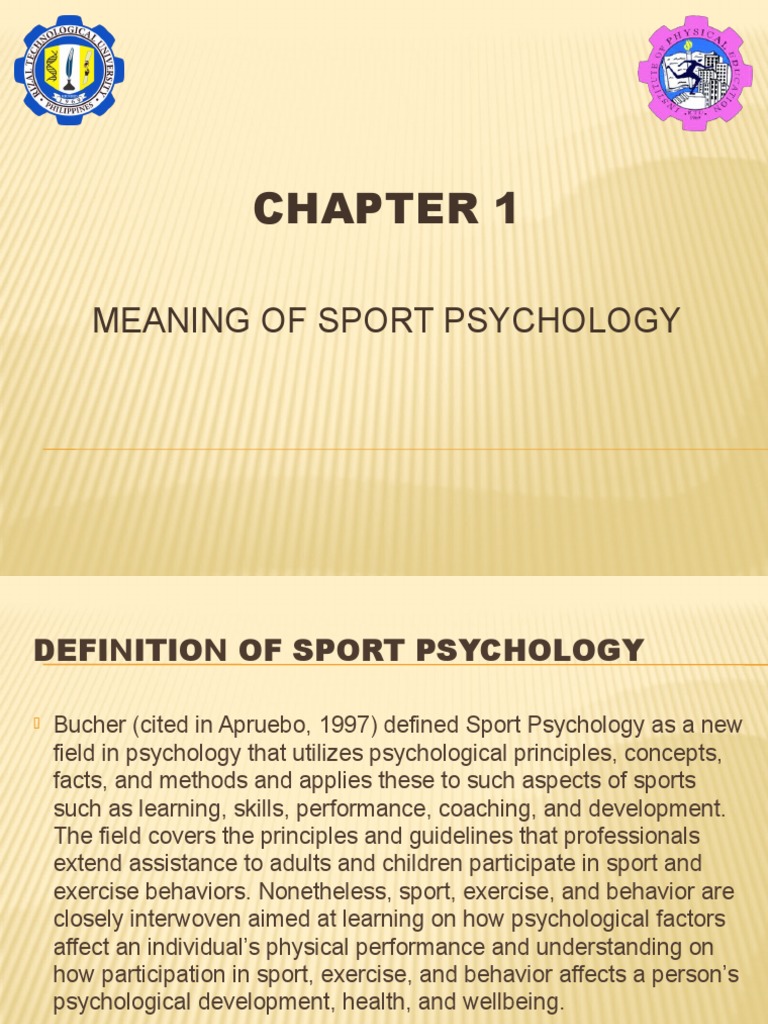 Chapter 1 Meaning of Sport Psychology PDF Psychology Psychologist