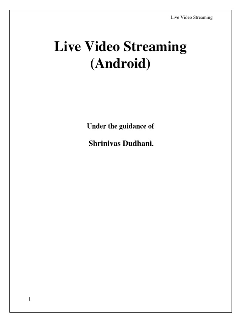 Live Video Streaming for Android Devices | PDF | Eclipse (Software ...
