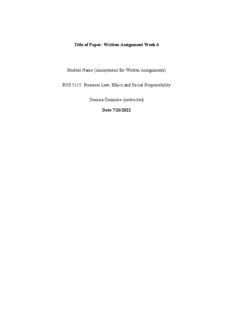 Written Assignment Unit 61 Business | PDF | False Advertising ...